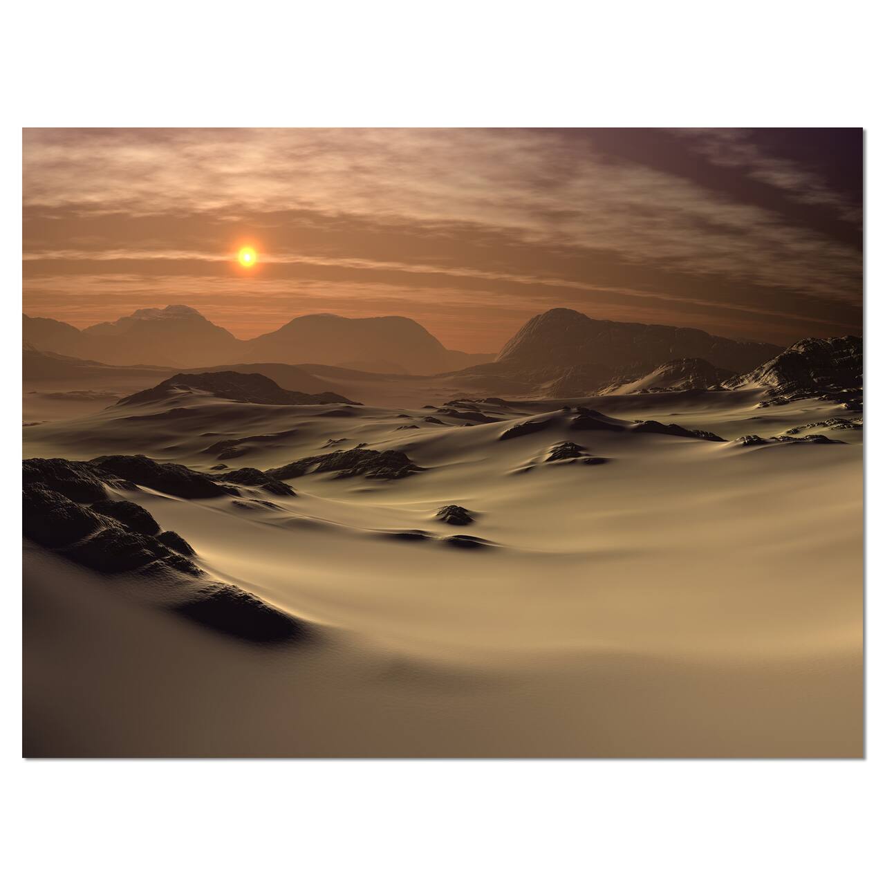 Designart - Beautiful Brown Fantasy Terrain - Landscape Canvas Art Print